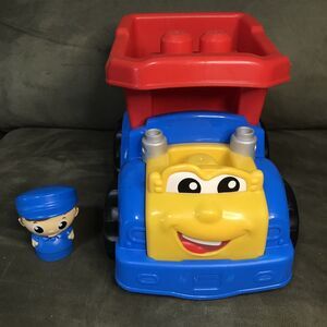 Mega Blocks First Builders Dump Red Blue Truck.